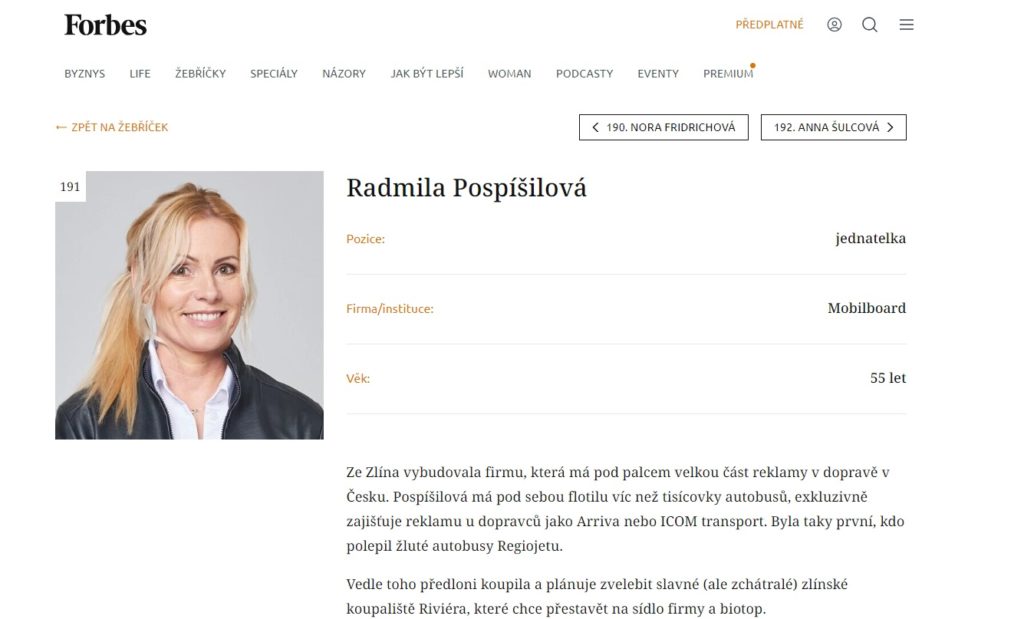 Forbes Radmila Pospisilova